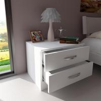 Meuble de chambre à coucher moderne en bois aggloméré de luxe exclusif Diva avec 2 tiroirs, table de chevet blanche, best-seller en Turquie
