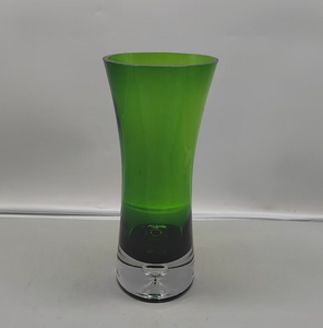 Jarrón de cristal de arte verde esmeralda soplado a mano, centro de mesa elegante para el hogar, decoración botánica moderna, regalo de lujo - Product Image 3