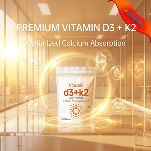 Integratore per la Salute <span class=keywords><strong>di</strong></span> Ossa, Cuore e Sistema Immunitario con Vitamina D3 5000UI e K2 100mcg in Softgel a <span class=keywords><strong>Base</strong></span> <span class=keywords><strong>di</strong></span> Olio MCT, Etichetta Privata OEM - Product Image 3