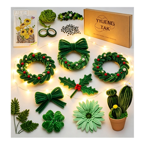Kit de manualidades educativo con limpiapipas de chenilla suave para proyectos creativos y conjuntos de flores decorativas con limpiapipas de colores - Product Image 5