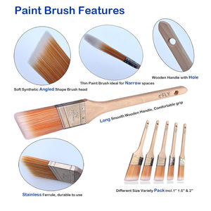 Oem Aanpasbare Sjerp Verfborstels Synthetische Haar Platte Punt Voor Aquarel Oliekwaliteit Diy Muurverfborstels - Product Image 3