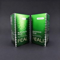 Matériau en carton argenté plaqué aluminium haut de gamme personnalisé masque facial à tête noire boîte en papier miroir réflexion améliore la qualité