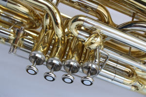 <span class=keywords><strong>Tuba</strong></span> en laiton de taille 3/4, 4 pistons à action frontale, tuyau d'admission, glissières en cupronickel, pistons en acier inoxydable, surface transparente, <span class=keywords><strong>Tuba</strong></span> OEM - Product Image 5