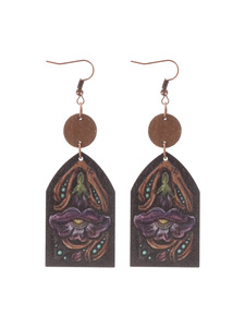 2025 मिश्र धातु ज्यामितीय वर्ग फूलों की बालियां. घोड़े गधे पैटर्न पेंडेंट डिजाइन हाइपोएलर्जेनिक ट्रेंडी महिलाओं के फैशन गहने - Product Image 4