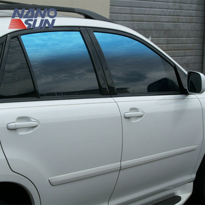 Film de protection solaire pour pare-brise de voiture, double ton noir et rouge/noir et <span class=keywords><strong>bleu</strong></span>/noir et or, avec teinte supérieure, contrôle solaire de luxe, rejet des rayons infrarouges - Product Image 1