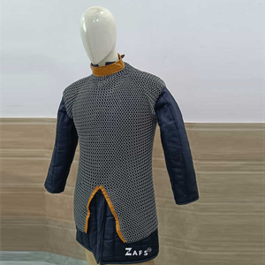 Handcrafted Aluminum Medieval <b>Chainmail</b> <b>Shirt</b> Lightweight Durable Authentic Sleeveless Armor for Men Women Custom Logo Cross - Product Image 2