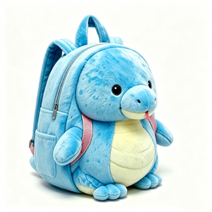 Mochila de Peluche de Dinosaurio Azul con Puntos Personalizada para Niños Pequeños, Mochila Escolar de Peluche de Dinosaurio Azul Suave y Esponjosa, Dinosaurio Azul y Amarillo - Product Image 2
