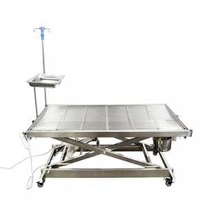 Mesa de Operaciones Quirúrgicas Veterinarias Reutilizable y Duradera de Acero Inoxidable para Uso en Clínicas Caninas Ambulatorias, Ajustable - Product Image 1