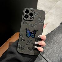 Coque de téléphone en cuir PU motif papillon pour iphone 11 12 13 14 15 16 lentille protéger couverture de téléphone pour iphone 6/7/8/xr/xs