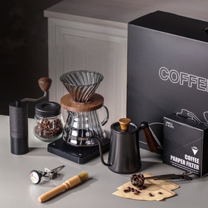 कैटल मैनुअल ग्राइंडर के साथ 10 टुकड़े क्लासिक आर्बरिक कॉफी किट को हिलें और कैंपिंग कॉफी सेट पर डालें - Product Image 2