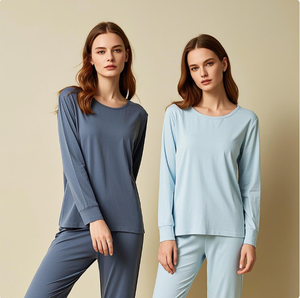 Set di Abbigliamento da Casa Personalizzati per Donne, Comodo e Delicato sulla Pelle, <span class=keywords><strong>Pigiama</strong></span> Primaverile in <span class=keywords><strong>Cotone</strong></span> di Bambù - Product Image 4