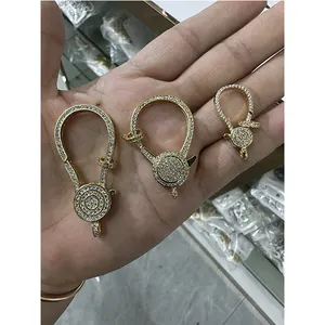 High Quality Cz Clasp Cubic Zirconia Micro Pave Charm DIY Necklace Chain Connectors For Women