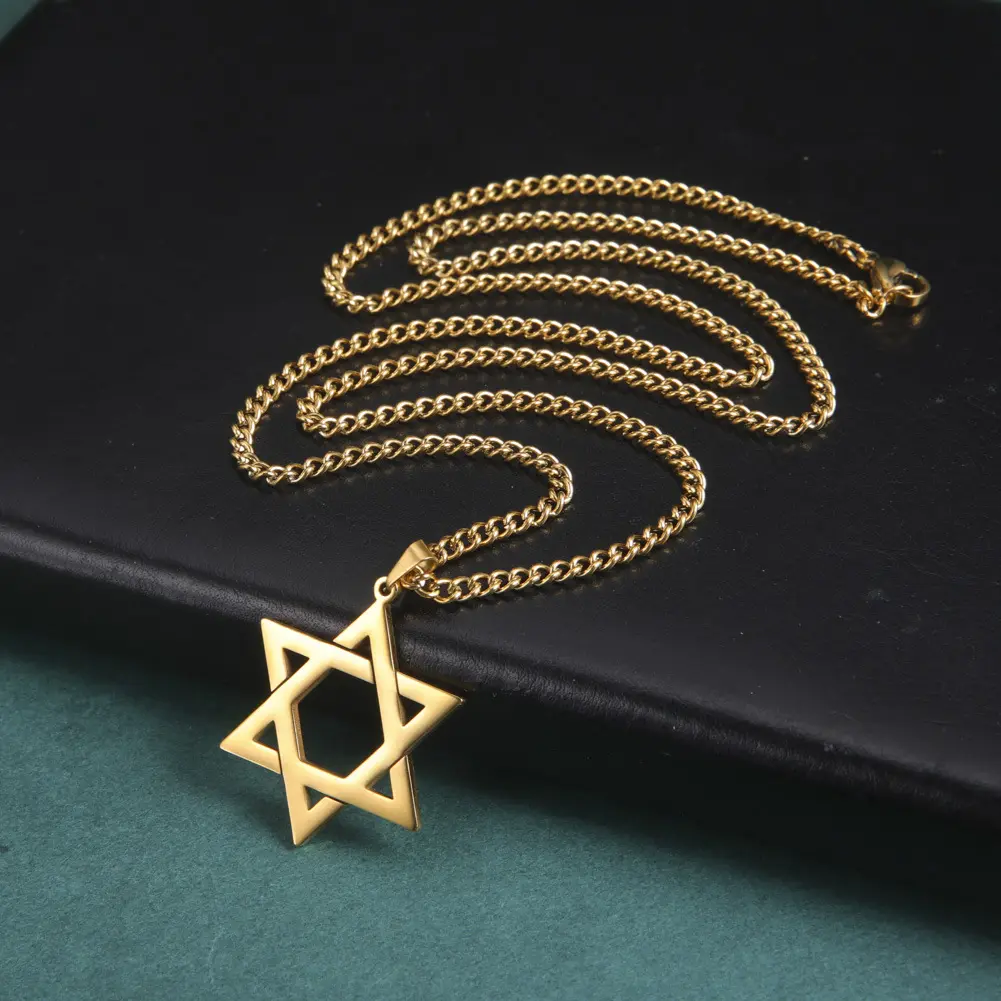 Davidstern Halskette Schmuck Geschenk Vintage Edelstahl Gold Farbe Kette Charms Geometrische Halskette Männer Frauen