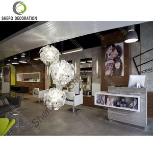 Juego de Muebles Profesionales para Barbería, Estación de Espejo Personalizada y Duradera con Luz, Mueble de Exhibición de Madera para Salón de Belleza - Product Image 6