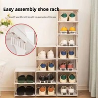 Range-chaussures simple en plastique, anti-poussière, réglable, à plusieurs niveaux, pour rangement multi-couches, idéal pour chambre de location, petit dortoir, usage domestique quotidien