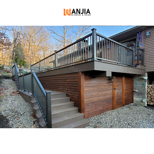 Wanjia thiết kế hiện đại bên ngoài lan can nhôm cầu thang lan can cột lan can thép không gỉ lan can - Product Image 5