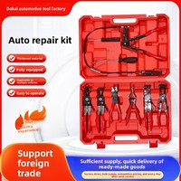 Juego de 9 alicates para abrazaderas de manguera, kit de herramientas de extracción de acero al carbono tipo garganta flexible para abrazaderas de tuberías de agua y aceite automotrices