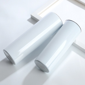 Sublimación en blanco 12 20 Oz Copas de vino sin tallo Copas de vino de acero inoxidable Copa de vino térmica de doble pared Botella de agua - Product Image 1