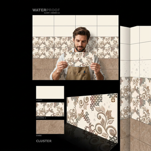 300x600mm 12x24 Carrara mármol aspecto cerámica porcelana azulejos de pared 30x60cm diseño de flores para decoración Interior del hogar - Product Image 1