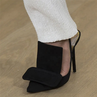 Grandes Tailles 45 Chaussures à Talons Hauts pour Femmes en Gros, Escarpins Slingback Violets en Daim avec Boucle Carrée