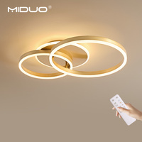 Plafonnier LED moderne minimaliste de style nordique pour salon et chambre à coucher, avec télécommande, en fer et acrylique