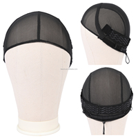 Bonnet de perruque en maille extensible Leeons avec sangle réglable en nylon et bande élastique en silicone pour accessoires de fabrication de perruques