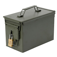 Boîte à munitions en métal noir de taille personnalisée en gros, 30 50 cal, en acier, verrouillable, PA60 PA108, OEM pris en charge