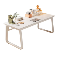 Bureau d'ordinateur en bois moderne et minimaliste avec étagère et tiroirs de rangement, éco-responsable, convertible, pour chambre à coucher, bureau ou poste de travail.