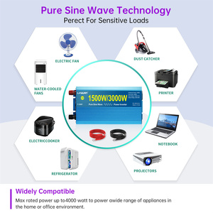 <strong>Inverter</strong> DC 12V <strong>24V</strong> 48V 60V to AC 110V 220V 1500W 3000W Pure Sine Wave Power Converter Solar <strong>Inverter</strong> - Product Image 6
