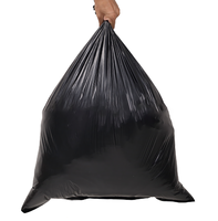Sacs poubelles en plastique robustes biodégradables noirs pour cuisine, sacs de rangement, logo personnalisé, prix bas, modèle supermarché, vente en gros