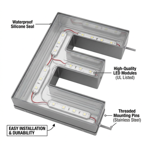 Enseigne lumineuse LED 3D personnalisée pour salon de beauté, logo métallique rétroéclairé, nom de marque pour publicité commerciale, étanche IP65, télécommande - Product Image 6