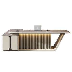 Lujosa Mesa Ejecutiva de madera en forma de L, muebles de oficina, escritorio de gerente moderno, escritorio de oficina CEO, escritorios de oficina Boss - Product Image 6