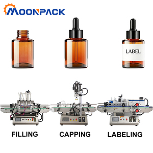 Máquina de Llenado, Tapado y Etiquetado de Líquidos Moonpack, Línea de Máquina Automática de Escritorio para Llenado, Tapado y Etiquetado de Botellas Redondas de Agua - Product Image 1