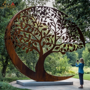 Décoration de jardin durable résistante aux intempéries et à la rouille à usage extérieur Sculpture en arbre corten abstrait artistique moderne personnalisée de grande taille - Product Image 4