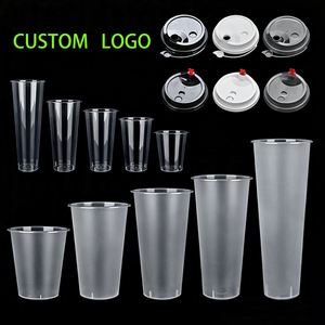 Vente en gros directe usine – Gobelets en plastique PP transparents personnalisables avec logo, impression UV, écologiques, 360-1000 ml, pour boissons froides - Product Image 1
