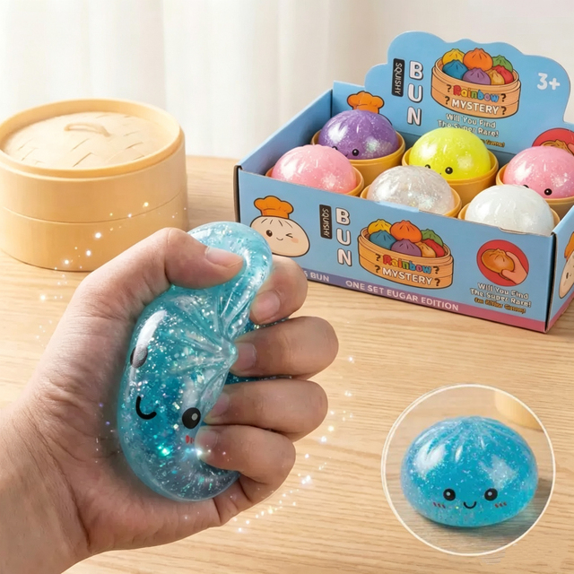 New Giant Fidget Toys Jumbo Mystery Squishy Dumpling Box Creative Toy Squishy Maltose Dumpling with Steamer