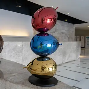Decorazione artistica personalizzata casa casa giardino Plaza moderna resistente al fuoco in metallo artigianato palloncini colorati in acciaio inox scultura - Product Image 1