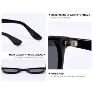 トレンディなシェイディレイズ メンズ レトロ ラウンドスクエア サングラス UVカット アセテート 偏光サングラス レディース - Product Image 3