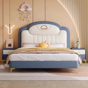 モダンシンプルなデザインの寝室用家具子供用ベッドロフトソフト収納ベッド - Product Image 6