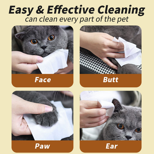 Lingettes pour animaux de compagnie avec logo personnalisé, naturelles, écologiques, biodégradables, sans alcool, non parfumées, lingettes nettoyantes pour chiens et chats - Product Image 3