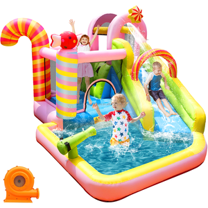 Casa di rimbalzo gonfiabile con acquascivolo, ampia Area di rimbalzo, canestro da basket e acquascivolo gonfiabile - Product Image 2