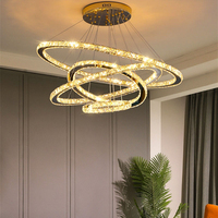 Conception moderne européenne Processus de galvanoplastie Suspension linéaire en cristal à LED pour le salon