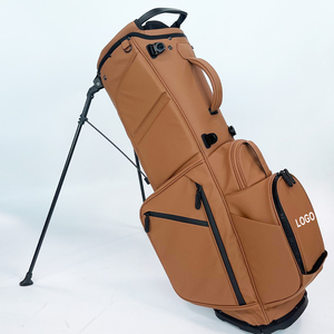 Sacca da Golf Stand ASL GOLF in Pelle PU Impermeabile Marrone con Tasca Frontale, Ricamo Logo Personalizzato e Divisori a 14 Scomparti - Product Image 2