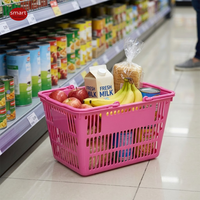 Panier de courses en plastique empilable SMT Eco-Friendly PP 16 L pour la vente au détail, accessoires de magasin