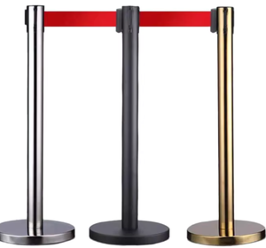 Barrière de sécurité rétractable en acier inoxydable pour la gestion des files d'attente bancaires - Product Image 1