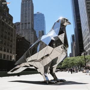 Calle al aire libre personalizada moderna 304/316SS pulido Animal escultura gigante de acero inoxidable geometría estatua de Paloma para decoración pública - Product Image 2