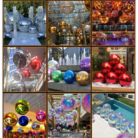 Ballons Géants Gonflables en PVC pour Décoration de Fête, Sphères Métalliques Réfléchissantes, Boules Miroir Brillantes et Imposantes
