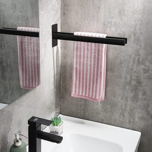 Portasciugamani Doppio Personalizzato per <span class=keywords><strong>Bagno</strong></span>, Montaggio Adesivo a Parete, Porta Asciugamani a 2 Bracci - Product Image 4
