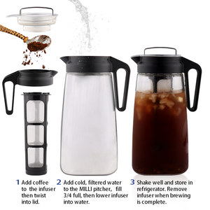 Cafetière à froid en verre hermétique pour <span class=keywords><strong>café</strong></span> glacé et thé, infuseur à <span class=keywords><strong>café</strong></span> et à thé, cafetières à froid portables avec infuseur à fruits - Product Image 6