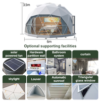 Dôme Géodésique de Luxe en PVC, Tente Hôtelière Glamping, Maison de Tente de Désert Ronde, Tente Dôme Coody Ciel Étoilé pour Camping